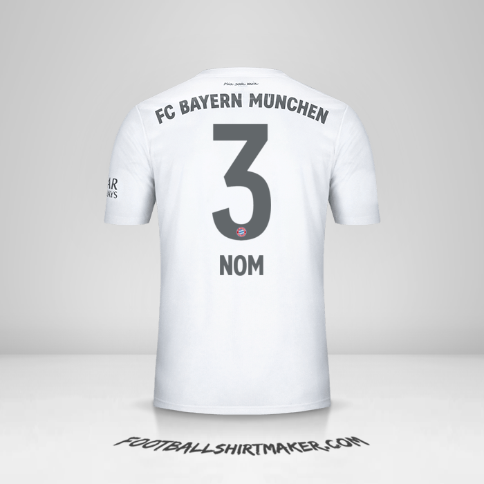 Maillot FC Bayern Munchen 2019/20 Extérieur -  nom - 3