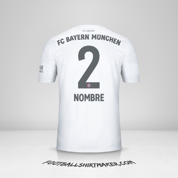 Jersey FC Bayern Munchen 2019/20 Visita -  nombre - 2