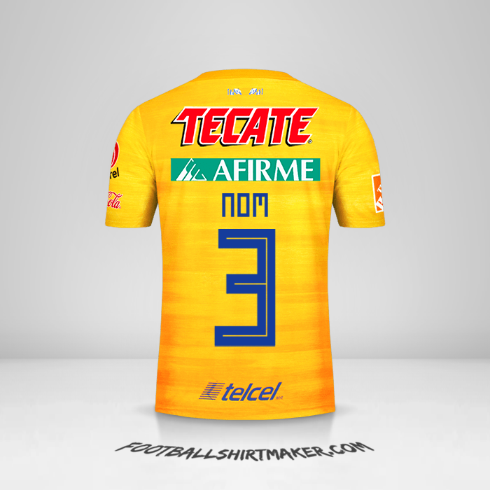 Maillot Tigres UANL 2019/20 -  nom - 3