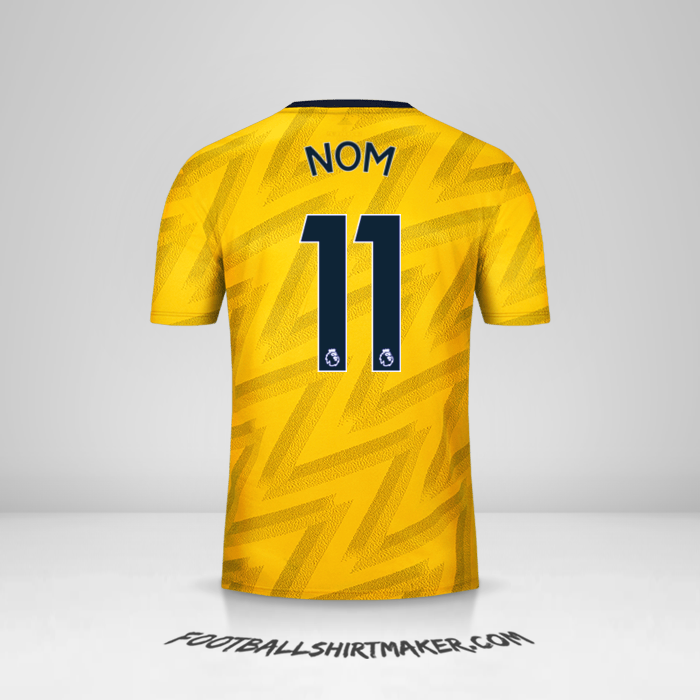 Maillot Arsenal 2019/20 Extérieur -  nom - 11