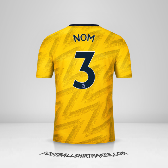Maillot Arsenal 2019/20 Extérieur -  nom - 3
