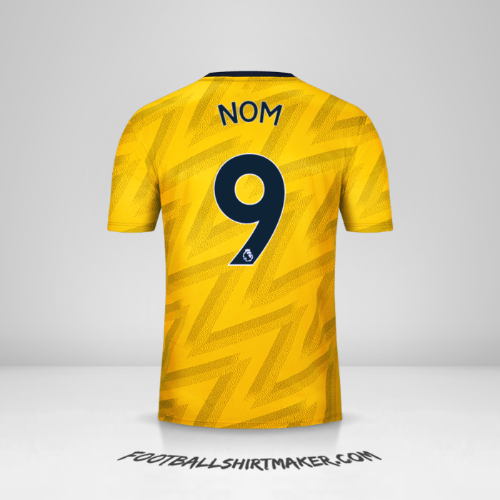 Maillot Arsenal 2019/20 Extérieur -  nom - 9