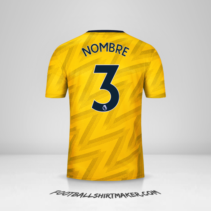 Jersey Arsenal 2019/20 Visita -  nombre - 3