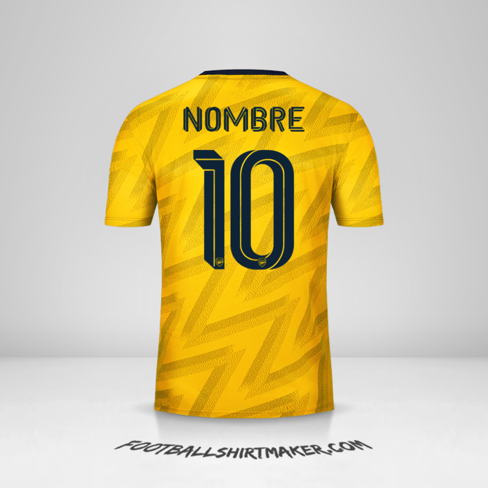 Jersey Arsenal Cup 2019/20 Visita -  nombre - 10