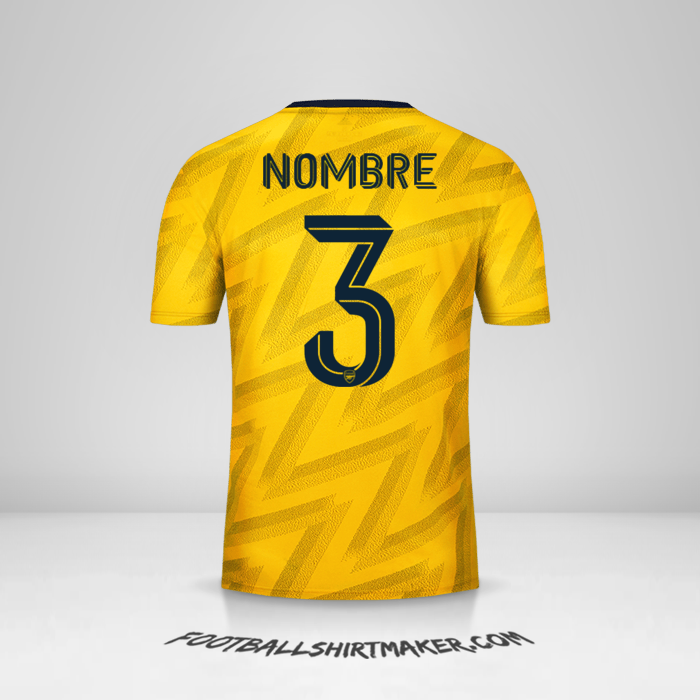 Jersey Arsenal Cup 2019/20 Visita -  nombre - 3
