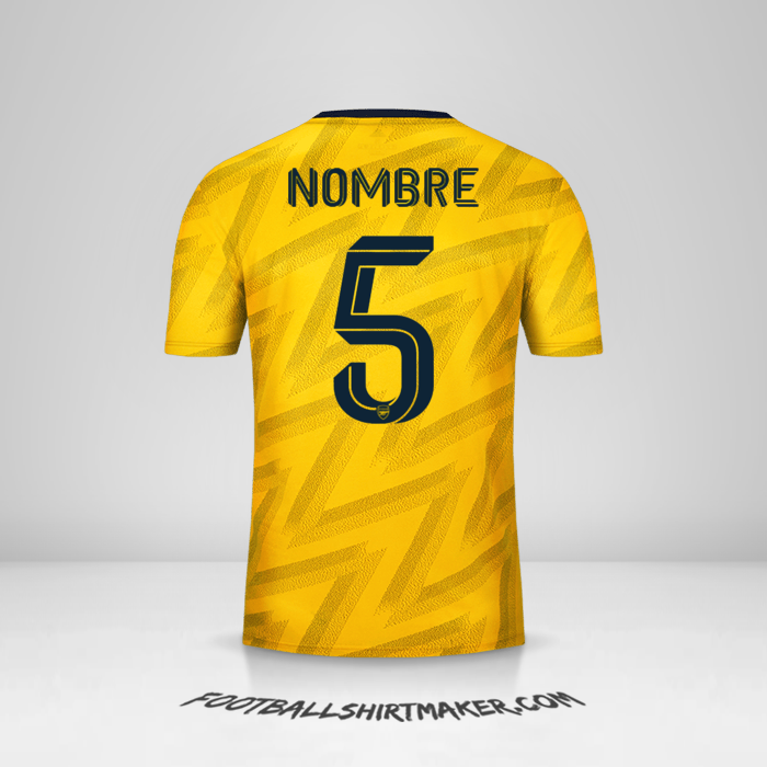 Jersey Arsenal Cup 2019/20 Visita -  nombre - 5