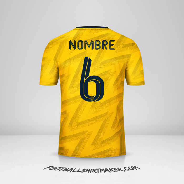 Camiseta Arsenal Cup 2019/20 Visita -  nombre - 6
