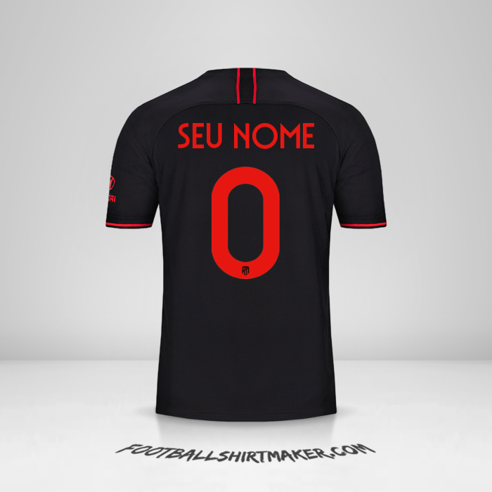 Camisa Atletico Madrid Cup 2019/20 II -  seu nome - 0