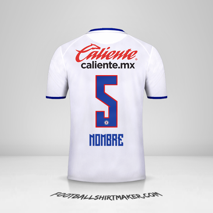Camiseta Cruz Azul 2019/20 Visita -  nombre - 5