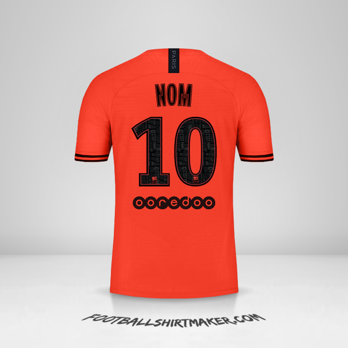 Maillot Paris Saint Germain Jordan 2019/20 Extérieur -  nom - 10