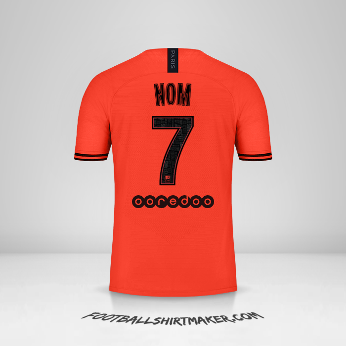 Maillot Paris Saint Germain Jordan 2019/20 Extérieur -  nom - 7
