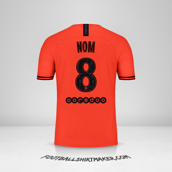 Maillot Paris Saint Germain Jordan 2019/20 Extérieur -  nom - 8