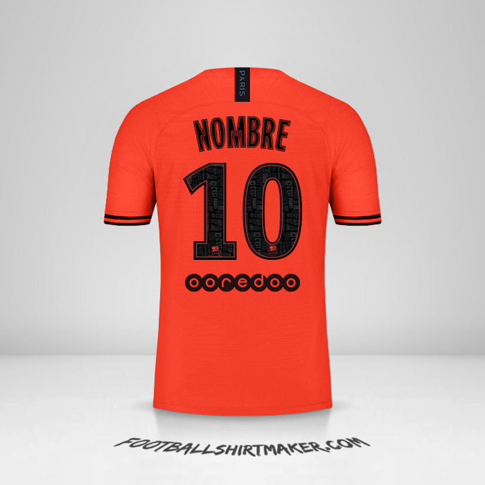 Camiseta Paris Saint Germain Jordan 2019/20 Visita -  nombre - 10