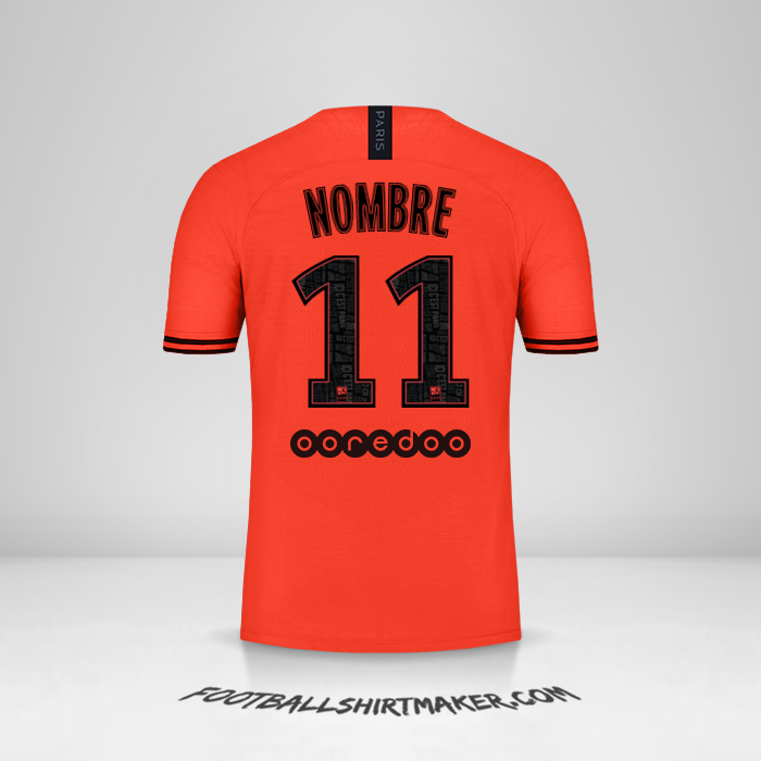 Camiseta Paris Saint Germain Jordan 2019/20 Visita -  nombre - 11