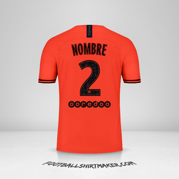 Jersey Paris Saint Germain Jordan 2019/20 Visita -  nombre - 2