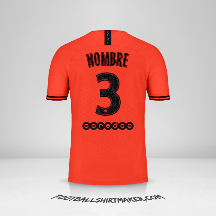 Jersey Paris Saint Germain Jordan 2019/20 Visita -  nombre - 3