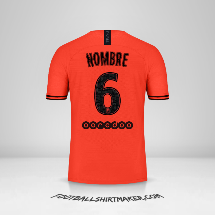 Jersey Paris Saint Germain Jordan 2019/20 Visita -  nombre - 6