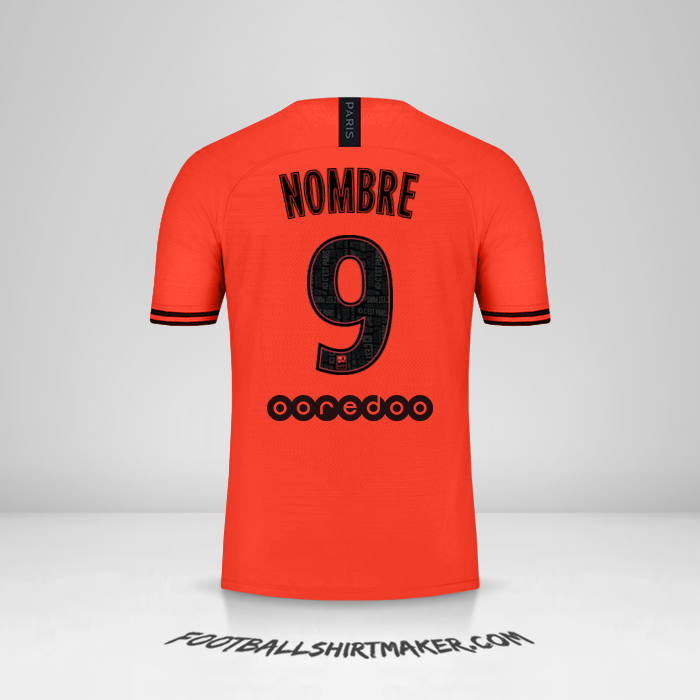 Camiseta Paris Saint Germain Jordan 2019/20 Visita -  nombre - 9