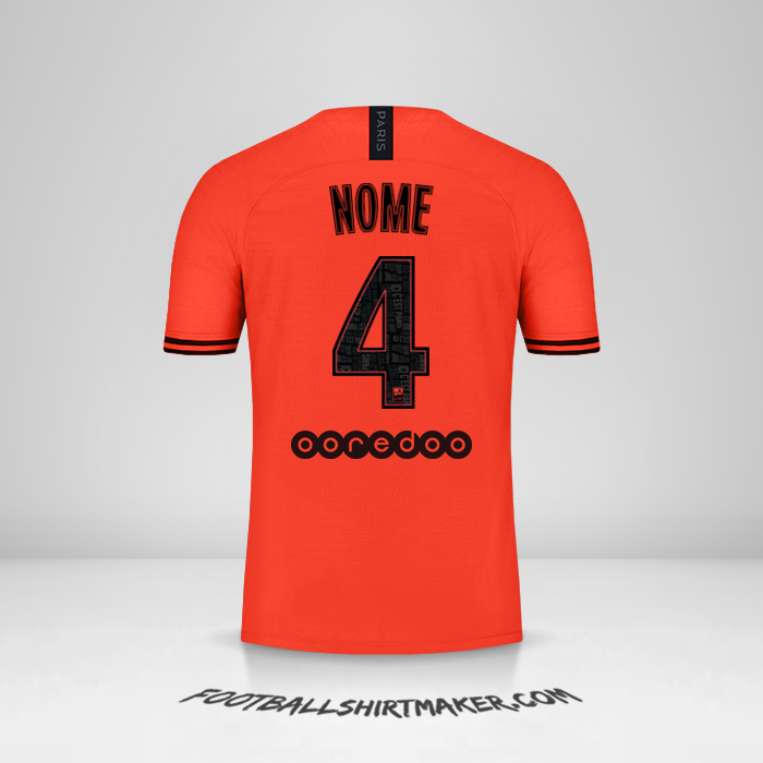 Camisa Paris Saint Germain Jordan 2019/20 Alternativa -  nome - 4