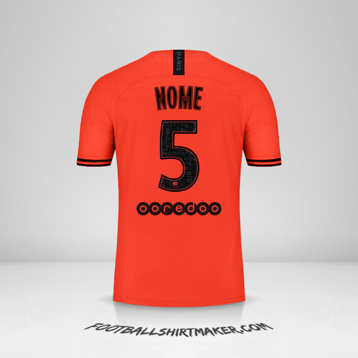 Camisa Paris Saint Germain Jordan 2019/20 Alternativa -  nome - 5