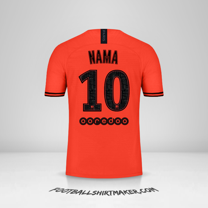 Jersey Paris Saint Germain Jordan 2019/20 Alternatif -  nama - 10