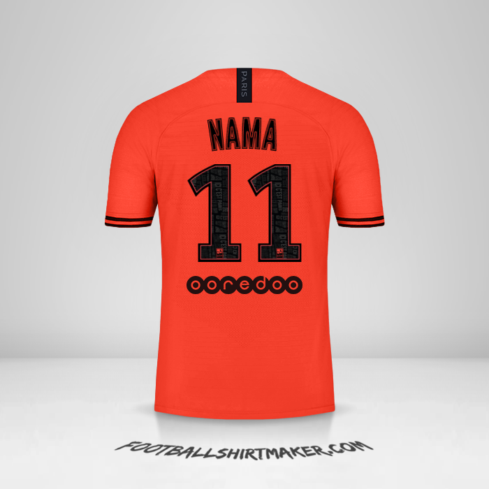Jersey Paris Saint Germain Jordan 2019/20 Alternatif -  nama - 11