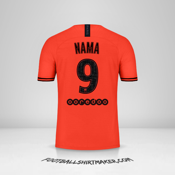 Jersey Paris Saint Germain Jordan 2019/20 Alternatif -  nama - 9