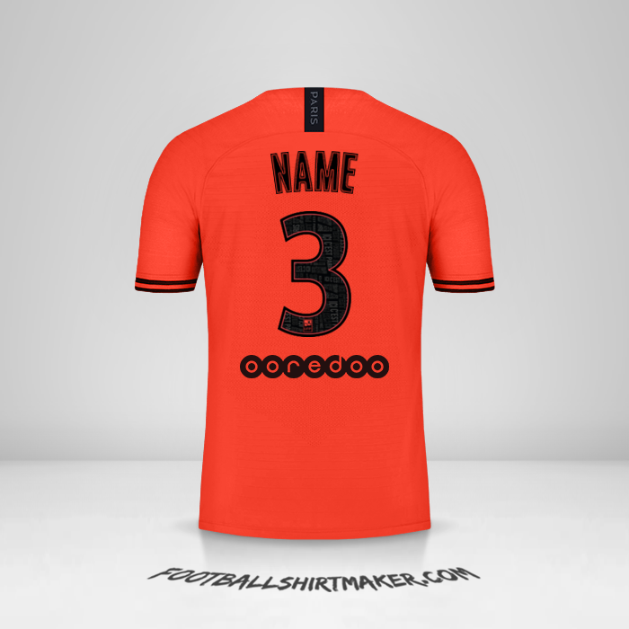 Jersey Paris Saint Germain Jordan 2019/20 Away -  name - 3