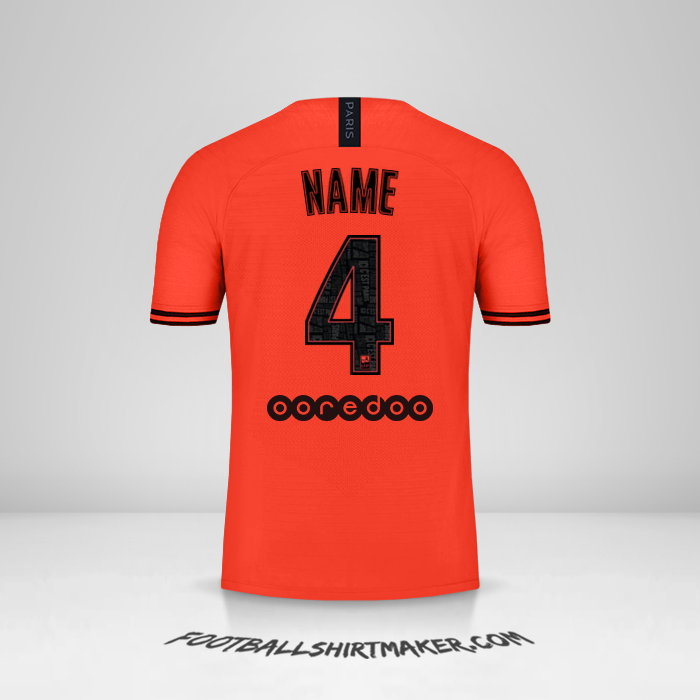 Jersey Paris Saint Germain Jordan 2019/20 Away -  name - 4