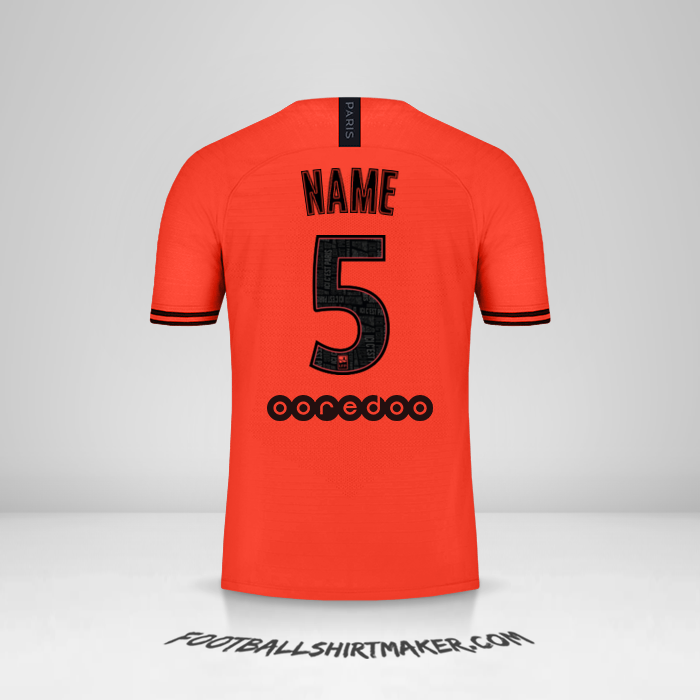 Jersey Paris Saint Germain Jordan 2019/20 Away -  name - 5