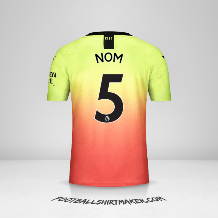 Maillot Manchester City 2019/20 Troisième -  nom - 5