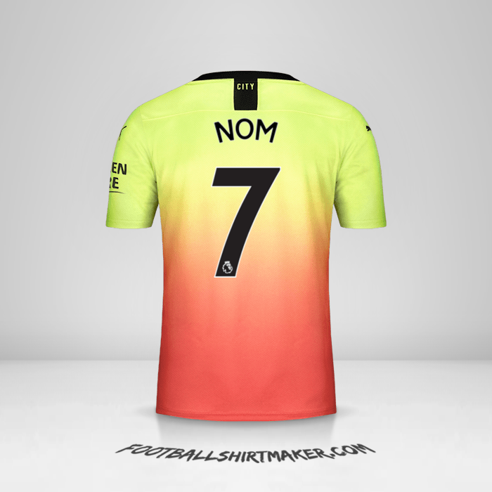 Maillot Manchester City 2019/20 Troisième -  nom - 7