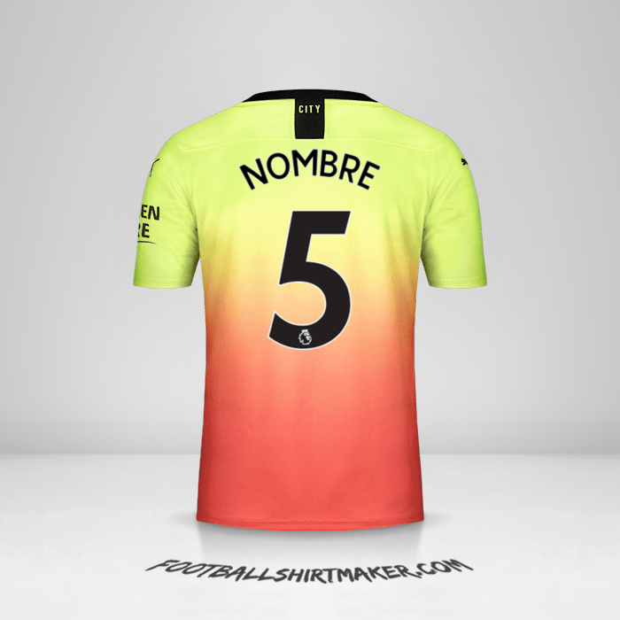 Camiseta Manchester City 2019/20 Tercera -  nombre - 5