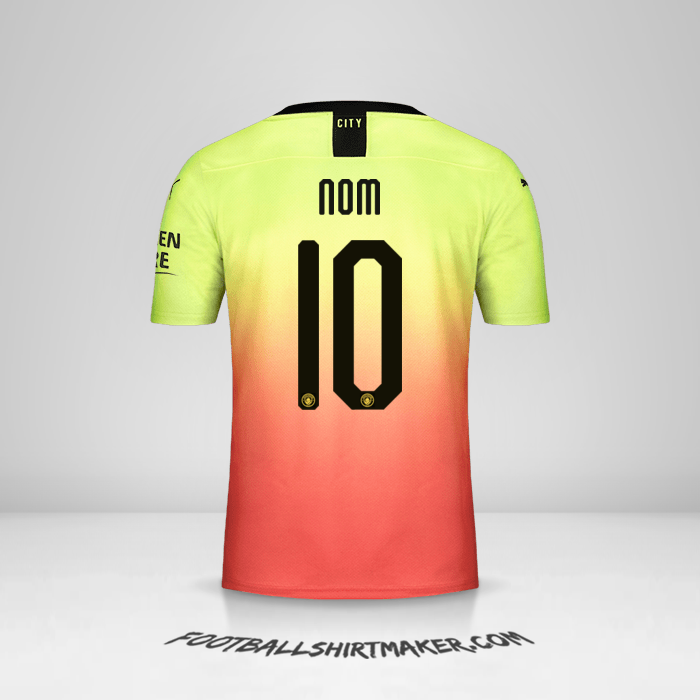 Maillot Manchester City Cup 2019/20 Troisième -  nom - 10