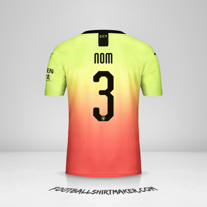 Maillot Manchester City Cup 2019/20 Troisième -  nom - 3