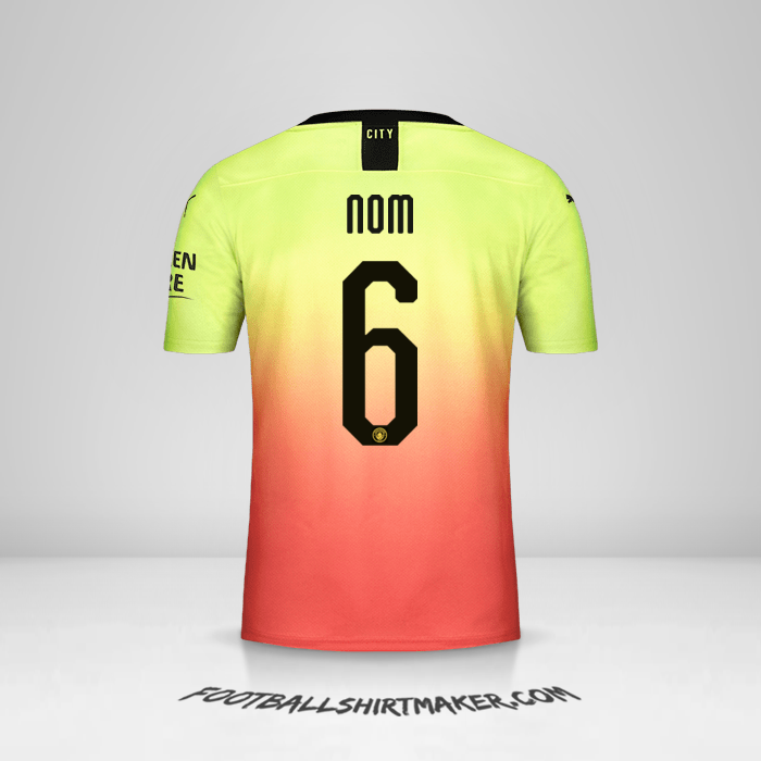 Maillot Manchester City Cup 2019/20 Troisième -  nom - 6