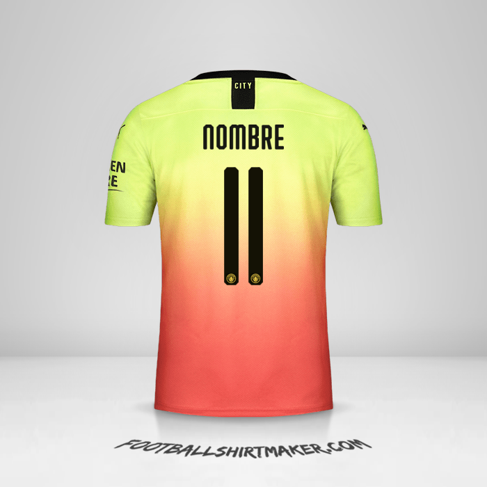 Jersey Manchester City Cup 2019/20 Tercera -  nombre - 11