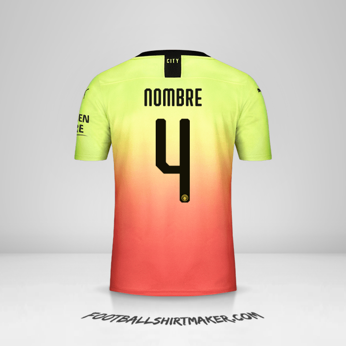 Camiseta Manchester City Cup 2019/20 Tercera -  nombre - 4