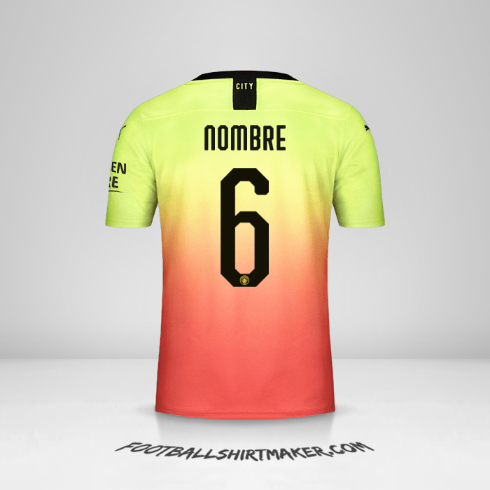 Camiseta Manchester City Cup 2019/20 Tercera -  nombre - 6