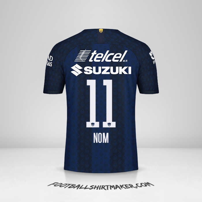 Maillot Pumas UNAM 2019/20 Extérieur -  nom - 11