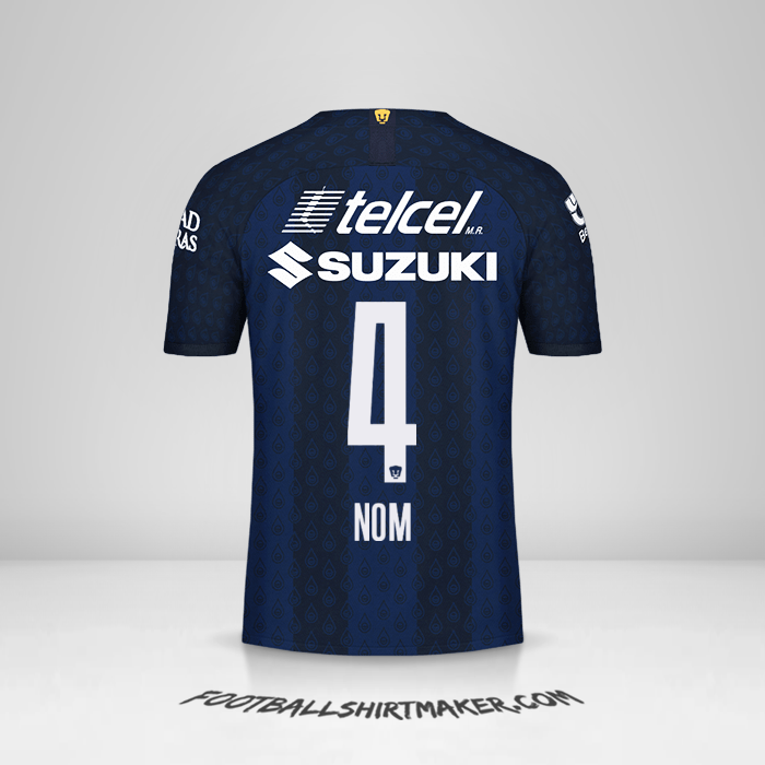 Maillot Pumas UNAM 2019/20 Extérieur -  nom - 4