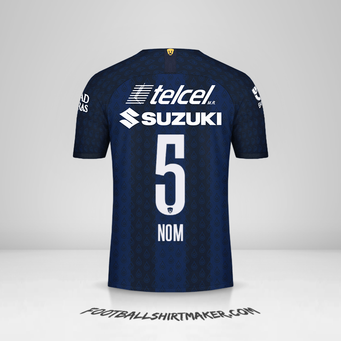 Maillot Pumas UNAM 2019/20 Extérieur -  nom - 5