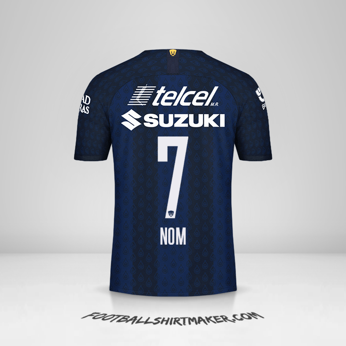 Maillot Pumas UNAM 2019/20 Extérieur -  nom - 7
