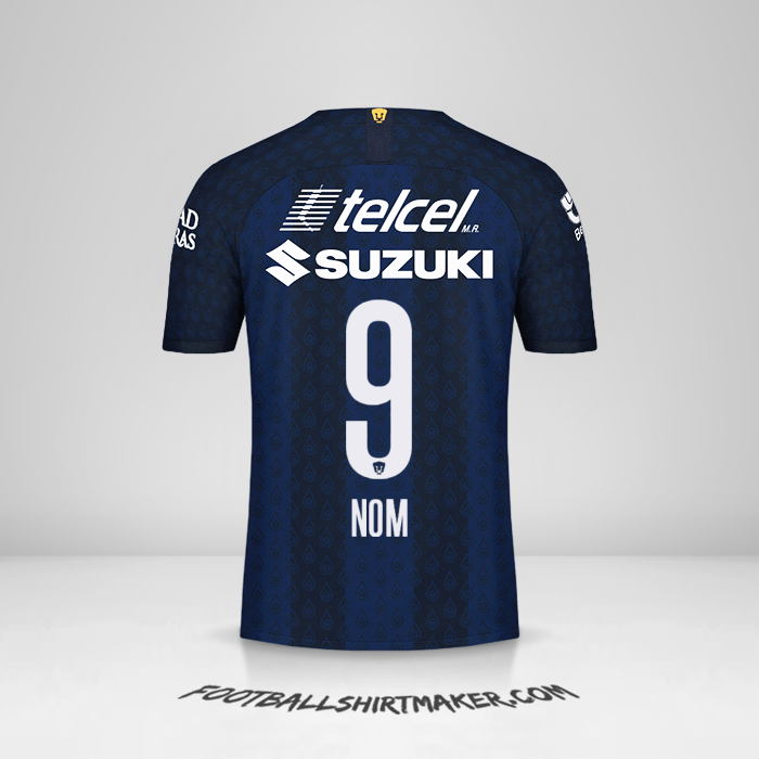 Maillot Pumas UNAM 2019/20 Extérieur -  nom - 9