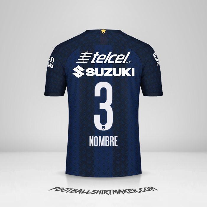 Jersey Pumas UNAM 2019/20 Visita -  nombre - 3