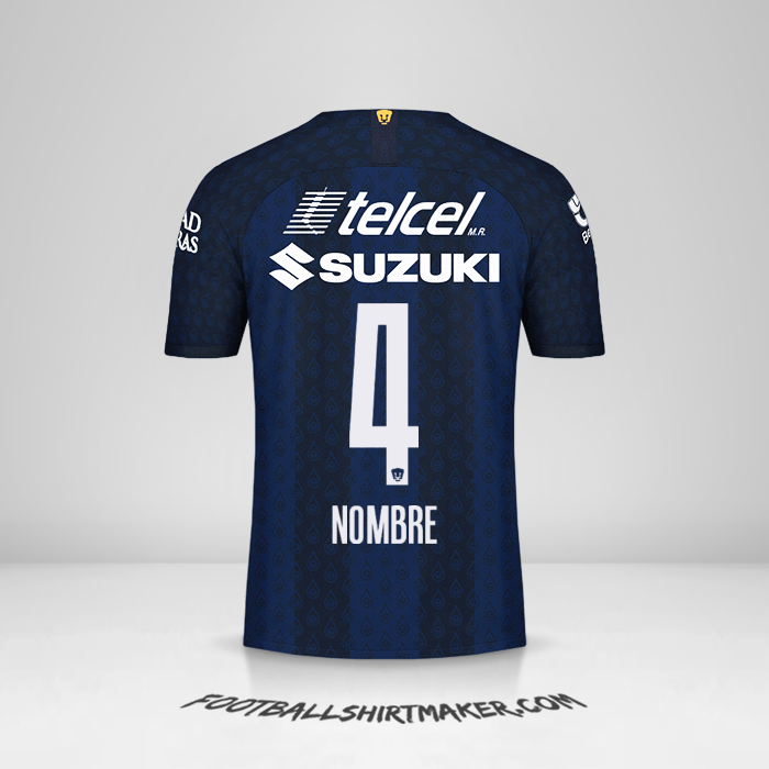 Jersey Pumas UNAM 2019/20 Visita -  nombre - 4