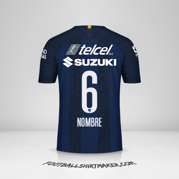 Jersey Pumas UNAM 2019/20 Visita -  nombre - 6