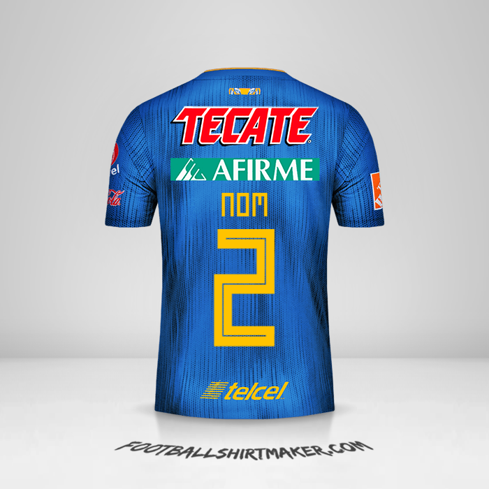 Maillot Tigres UANL 2019/20 Extérieur -  nom - 2
