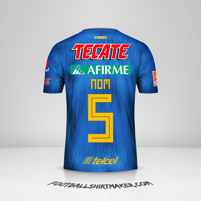 Maillot Tigres UANL 2019/20 Extérieur -  nom - 5