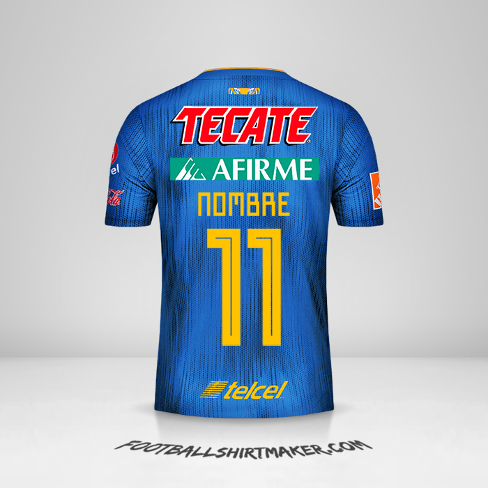 Jersey Tigres UANL 2019/20 Visita -  nombre - 11